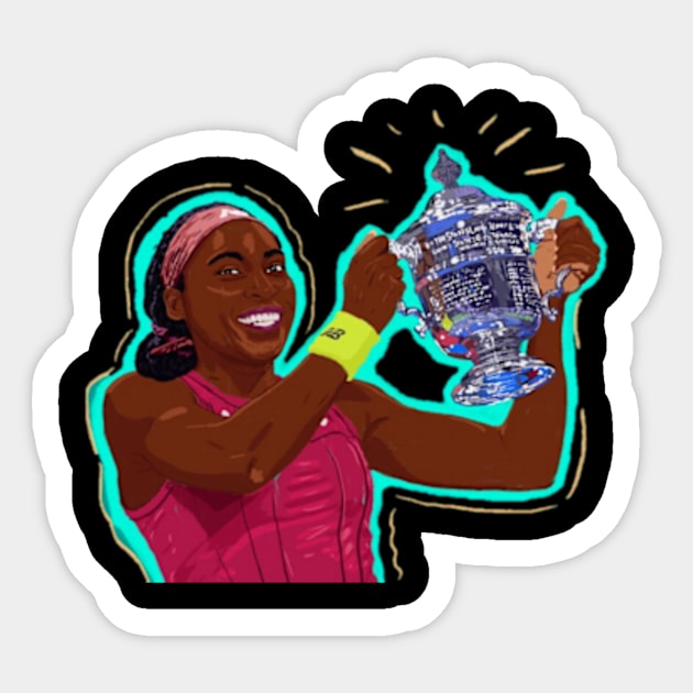 Coco gauff Sticker by shadowNprints